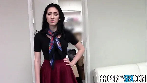 Hot PropertySex - Beautiful brunette real estate agent home office sex video new Videos