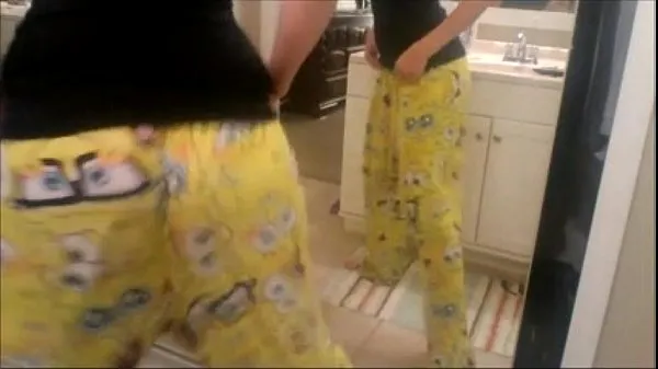 Hot white girl shakes ass in spongebob pants new Videos