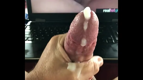 Καυτά Big cock masturbation with huge cumload while watching porn νέα βίντεο