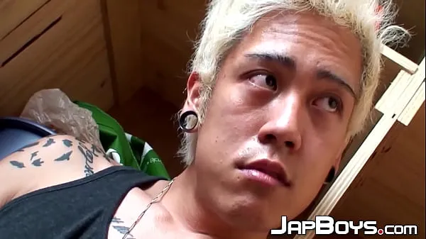 Hot Blond Japanese twink toys with hole and strokes his dick new Videos