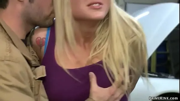 Hot Busty blonde fucked in car body shop new Videos