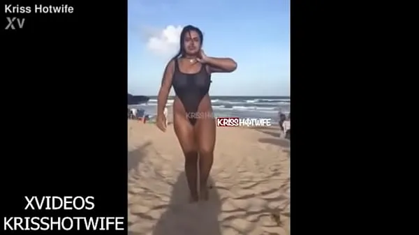 Hot Kriss Hotwife Showing Off With Transparent Swimsuit On Public Beach new Videos