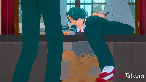 热门Boku No Hero Yaoi 3D - Deku fucks Bakugou under the table while talking to Todoroki and Kaminari - Bareback Anal Creampie新视频