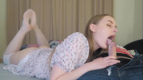 Hot step Daughter's Deepthroat Multiple Cumshot from StepDaddy - Cum in Mouth new Videos