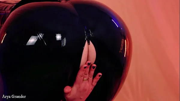 Hot wet pussy curvy girl wearing shiny tight latex leather clothes and having fun in rubber dresses - Arya Grander new Videos