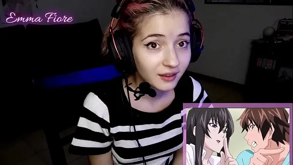 Hot 18yo youtuber gets horny watching hentai during the stream and masturbates - Emma Fiore วิดีโอใหม่
