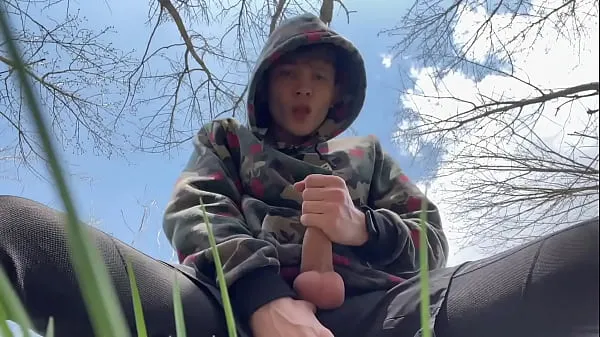 Hot Sweet Boy Jerking his Big Dick (23cm) Outdoor / Huge Cumshot on Camera / Boy / Monster Dick new Videos