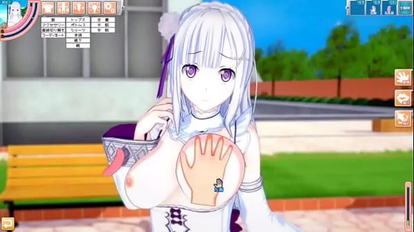 Populära Eroge Koikatsu! ] Re zero (Re zero) Emilia rubs her boobs H! 3DCG Big Breasts Anime Video (Life in a Different World from Zero) [Hentai Game nya videor