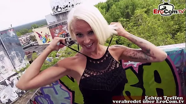 Skinny german blonde Milf pick up online for outdoor sex Video baharu hangat