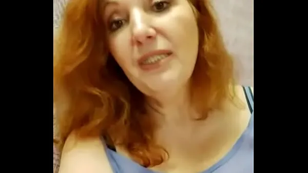 Hot Redhead lady in a blue blouse วิดีโอใหม่
