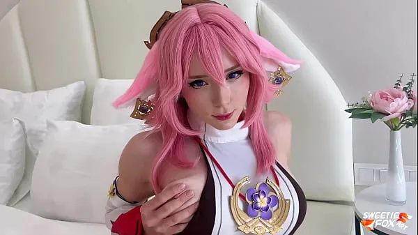 Hot Yae Miko from the Genshin Impact Deepthroat, Facesitting and Rough Fucks with Me new Videos