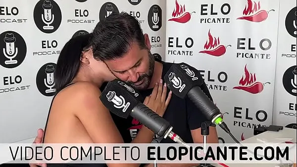Hot Elo Podcast kisses Mery Martinez on the neck in the spicy room new Videos