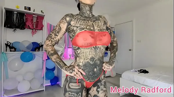 인기 있는 Sheer Black and Red Skimpy Micro Bikini try on Melody Radford개의 새 동영상