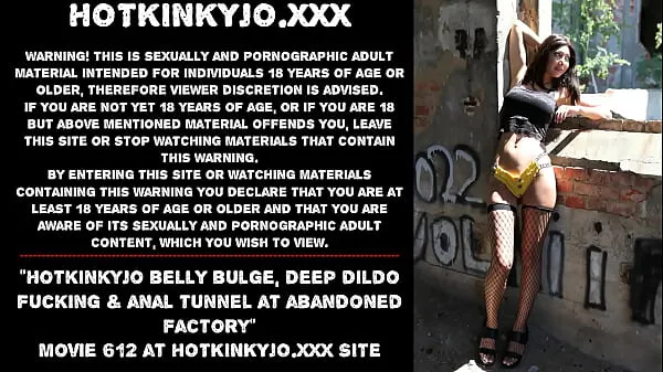 Hot Hotkinkyjo belly bulge, deep dildo fucking & anal tunnel at abandoned factory new Videos
