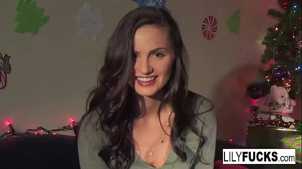 Hot Lily tells us her horny Christmas wishes before satisfying herself in both holes new Videos