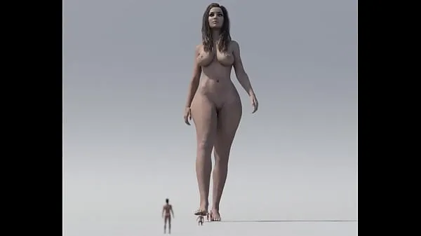 Hot naked giantess walking and crushing tiny men new Videos