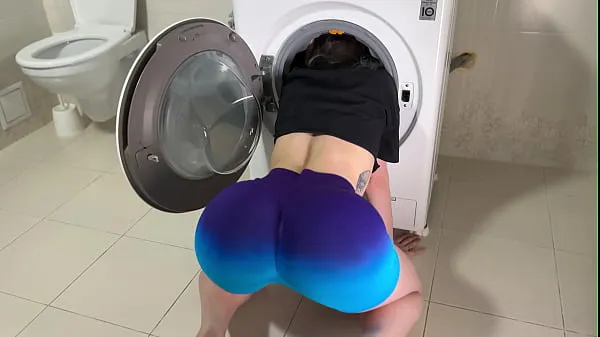 Hot StepSis Stucked in Leggins At Wash Machine , Oh No , How Could i help her new Videos