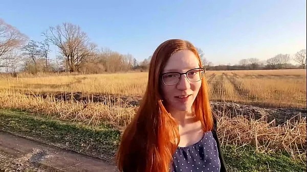 Redhead young woman undresses outside for the first time Video baru yang populer