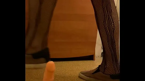 Hot Femboy sit on the big dick toys cross dress, sissy slut Russian anal new Videos